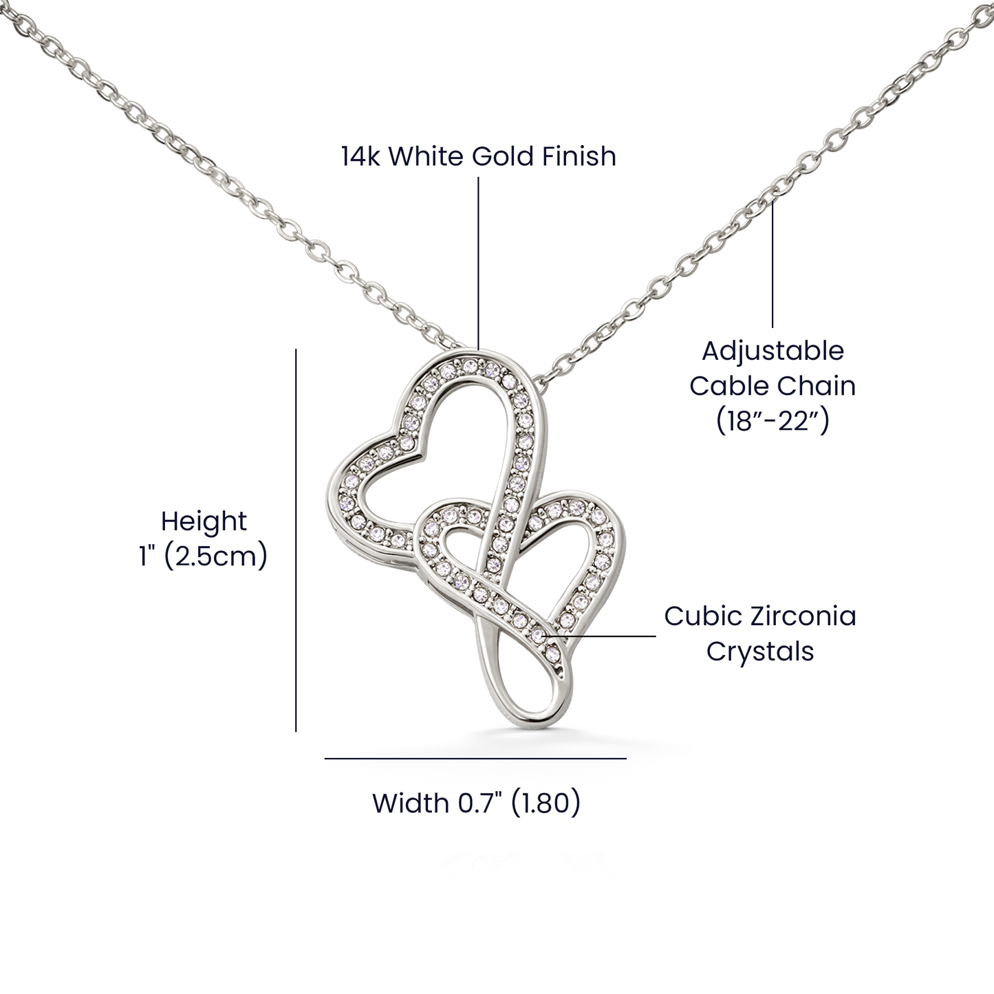 To My Daughter Heart-to-Heart Pendant Necklace