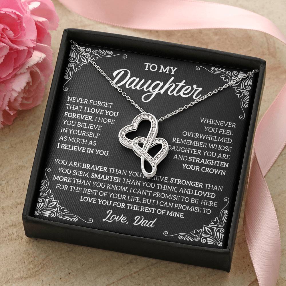 To My Daughter Heart-to-Heart Pendant Necklace