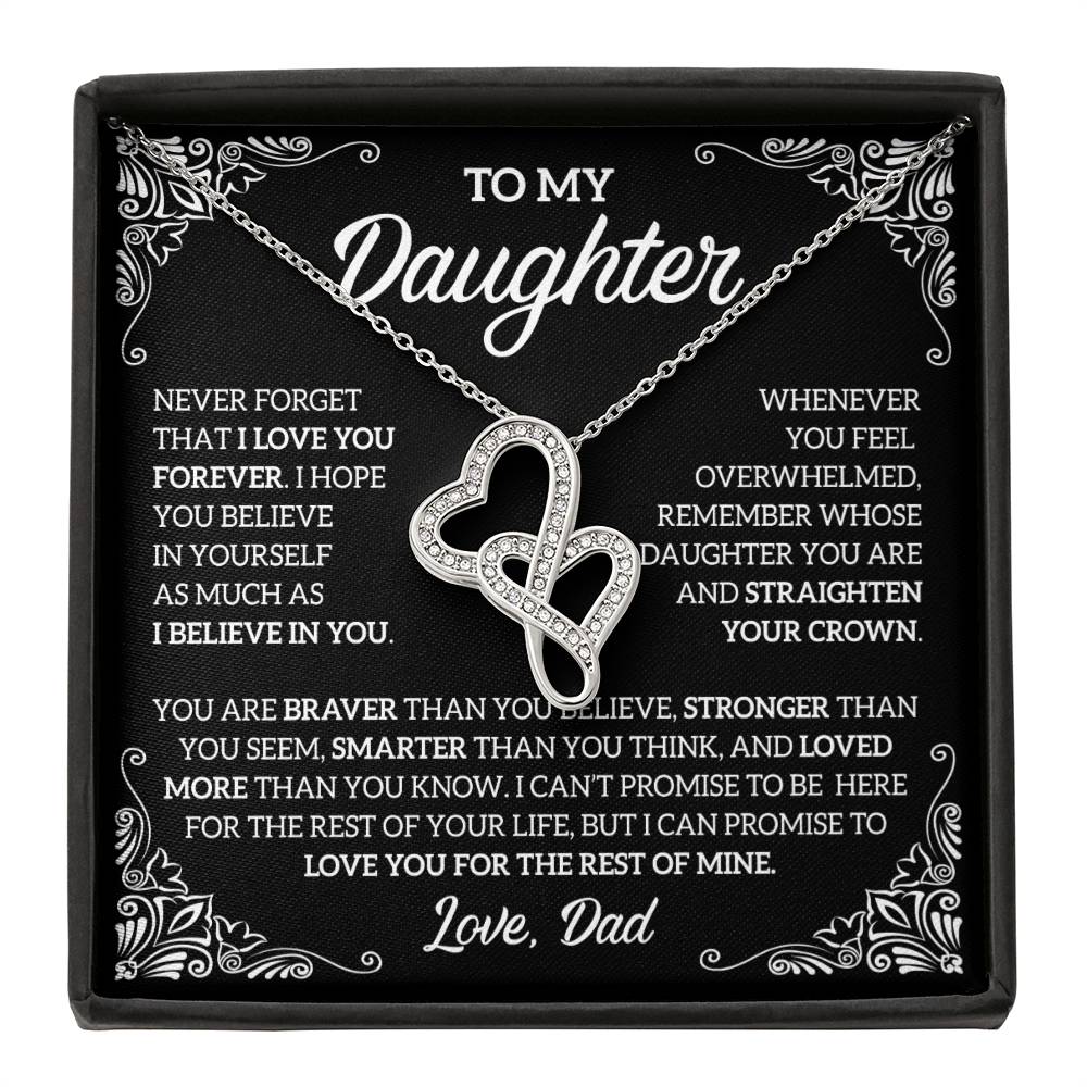 To My Daughter Heart-to-Heart Pendant Necklace