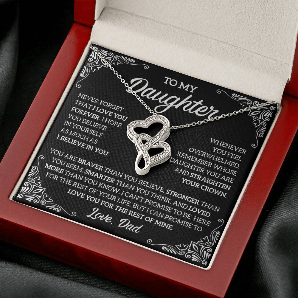 To My Daughter Heart-to-Heart Pendant Necklace