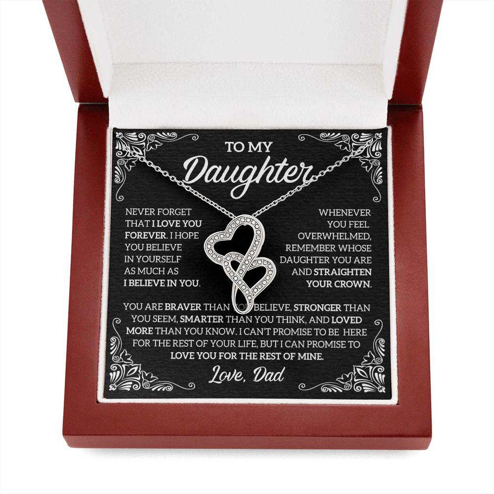 To My Daughter Heart-to-Heart Pendant Necklace