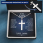 To My Son , Son Gifts from Mom , Mother and Son Necklace, Birthday Gift For My Son Graduation Personalized Cross Necklace