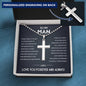To My Man Personalized Cross Necklace Ball Chain, Man Necklace, Birthday Gift, Anniversary Gift, Christmas Gift