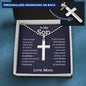 To My Son: Elegant Cross Necklace Gift from Mom – Perfect for Graduation, a Heartfelt and Stylish Keepsake for Boys