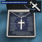 To My Son From Mother Father, Personalized Cross Necklace, Perfect Birthday or Christmas Gift for Him