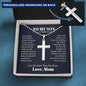To My Son From Mom Necklace Cross Gift Personalized Cross Necklace