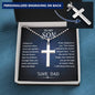 To My Son Personalized Cross Necklace From Dad, With Message Card And Gift Box, Necklaces For Birthday, Anniversary, Christmas Necklace