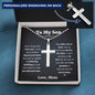 To My Son From Mom, Son Gifts From Mom, Mother and Son Necklace, Birthday Gift For My Son Graduation Christmas Faith Cross Ball Chain Necklace Present