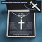 To My Man Personalized Cross Necklace, Gifts For Boyfriend From Girlfriend, Gifts For Husband From Wife