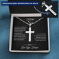 To My Son Necklace From Mom and Dad, Son Gifts From Mom and Dad, Gift for Son from Parents, Mother and Son Necklace, To Our Son Personalized Cross Necklace Ball Chain