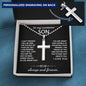 To My Son Personalized Cross Necklace, Birthday Gift Necklace For Son, Gift From Dad, Mom, Graduation Gift Necklace For Son, Birthday Gift Cross Necklace
