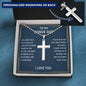 Cross Necklace for Men Black Silver Gold Stainless Steel Christian Bible Verse Jewelry Birthday Graduation Fathers Day Valentine's Day Christmas Gifts for Men Son Husband Boyfriend Dad Friends