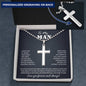 To My Man Personalized Cross Necklace, Gifts For Boyfriend From Girlfriend, Gifts For Husband From Wife