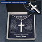 To My Son From Mom Necklace Cross Gift Personalized Cross Necklace