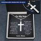 To My Son From Mom, Son Gifts From Mom, Mother and Son Necklace, Birthday Gift For My Son Graduation Christmas Faith Cross Ball Chain Necklace Present