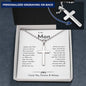 To My Man Personalized Cross Ball Chain Necklace• Birthday Gift • Valentine's Day Gift • Christmas Gift • Anniversary Necklace