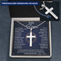 To My Son From Mother Father, Personalized Cross Necklace, Perfect Birthday or Christmas Gift for Him