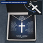 To My Son , Son Gifts from Mom , Mother and Son Necklace, Birthday Gift For My Son Graduation Personalized Cross Necklace