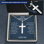 Cross Necklace for Men Black Silver Gold Stainless Steel Christian Bible Verse Jewelry Birthday Graduation Fathers Day Valentine's Day Christmas Gifts for Men Son Husband Boyfriend Dad Friends