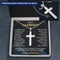 Personalized Cross Necklace for Grandson from Grandma, Grandson's Birthday Gift