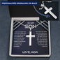 To My Son from Mom and Dad: Personalized Cross Necklace with Ball Chain - The Perfect Birthday or Christmas Gift