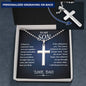 To My Son Personalized Cross Necklace From Dad, With Message Card And Gift Box, Necklaces For Birthday, Anniversary, Christmas Necklace