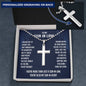 Necklaces Gifts for Son in Law, Personalized Cross Necklace for Son in Law, Fathers Day Christmas Jewelry for Son in Law