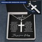 To My Man Personalized Cross Necklace Gift For Him, Gift For Husband, Jewelry Gift for Men, Boyfriend Birthday, Anniversary Necklace For Men