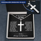 To My Son Personalized Cross Necklace, Birthday Gift Necklace For Son, Gift From Dad, Mom, Graduation Gift Necklace For Son, Birthday Gift Cross Necklace