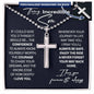 To My Incredible Son Personalized Cross Necklace , Birthday Graduation Christmas Jewelry