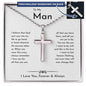 To My Man Personalized Cross Ball Chain Necklace• Birthday Gift • Valentine's Day Gift • Christmas Gift • Anniversary Necklace