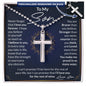 To My Son From Mother Father, Personalized Cross Necklace, Perfect Birthday or Christmas Gift for Him