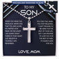 To My Son from Mom and Dad: Personalized Cross Necklace with Ball Chain - The Perfect Birthday or Christmas Gift
