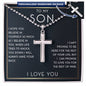 To My Son from Mom and Dad: Personalized Cross Necklace - The Perfect Birthday or Christmas Gift