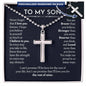 To My Son Personalized Cross Necklace Ball Chain