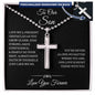 To My Son Necklace From Mom and Dad, Son Gifts From Mom and Dad, Gift for Son from Parents, Mother and Son Necklace, To Our Son Personalized Cross Necklace Ball Chain