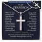 To My Grandson Personalized Cross Necklace