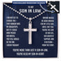 Necklaces Gifts for Son in Law, Personalized Cross Necklace for Son in Law, Fathers Day Christmas Jewelry for Son in Law