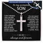 To My Son Personalized Cross Necklace, Birthday Gift Necklace For Son, Gift From Dad, Mom, Graduation Gift Necklace For Son, Birthday Gift Cross Necklace