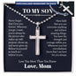To My Son From Mom Necklace Cross Gift Personalized Cross Necklace