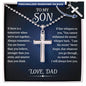 To My Son Personalized Cross Necklace From Dad, With Message Card And Gift Box, Necklaces For Birthday, Anniversary, Christmas Necklace