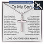 To My Son Personalized Cross Necklace, Son Gifts From Mom Dad, Mother and Son Necklace, Birthday Gift For My Son Graduation Christmas