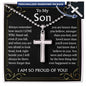 To My son Gift Personalized Cross Necklace, Birthday Gift Necklace For Son, Graduation Gift Necklace For Son, Christmas Gift