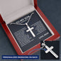 To My Son Cross Necklace - Personalized Gift from Mom for Birthday or Graduation, Symbolizing Love, Strength, and Wisdom