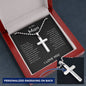 To My Man Personalized Cross Ball Chain Necklace, I Love You