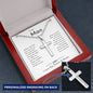 To My Man Personalized Cross Ball Chain Necklace• Birthday Gift • Valentine's Day Gift • Christmas Gift • Anniversary Necklace