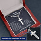To My Husband Cross Necklace From Wife My Soulmate, Personalized Cross Necklace for Men Ball Chain