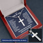 Necklaces Gifts for Son in Law, Personalized Cross Necklace for Son in Law, Fathers Day Christmas Jewelry for Son in Law