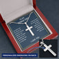 Cross Necklace for Men Black Silver Gold Stainless Steel Christian Bible Verse Jewelry Birthday Graduation Fathers Day Valentine's Day Christmas Gifts for Men Son Husband Boyfriend Dad Friends