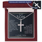 To My Son from Mom and Dad: Personalized Cross Necklace - The Perfect Birthday or Christmas Gift